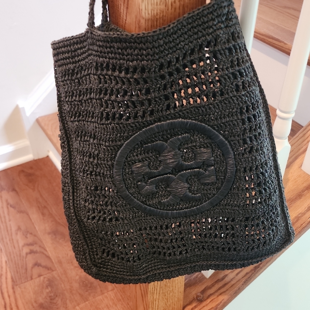 Tory Burch Black Crochet Shoulder Bag